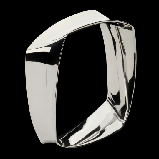 Lacerta Square Silver Bangle – Corazon Latino